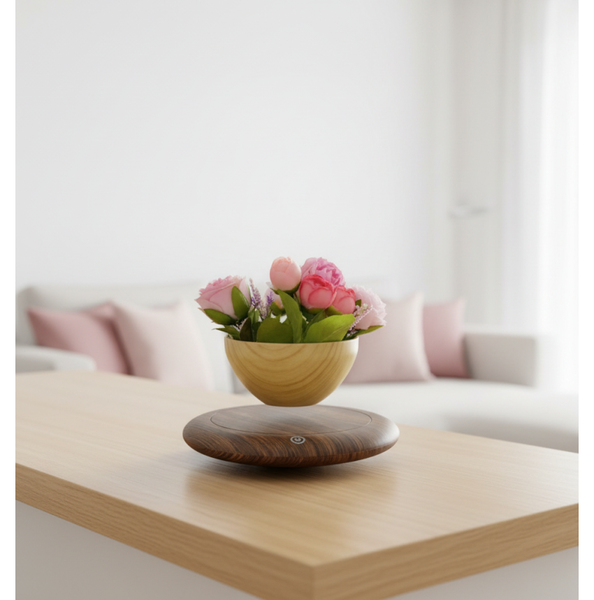 Pot de fleur en lévitation
