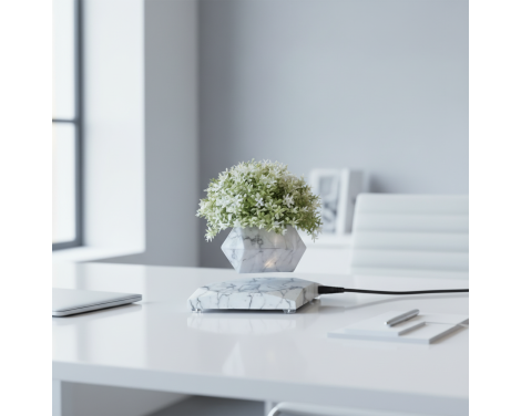 Pot de fleur lévitation effet marbre