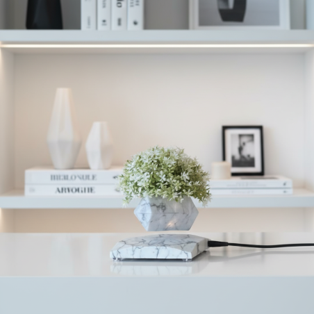 Pot de fleur lévitation effet marbre