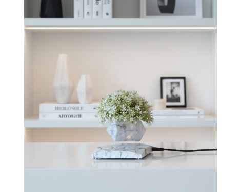 Pot de fleur lévitation effet marbre