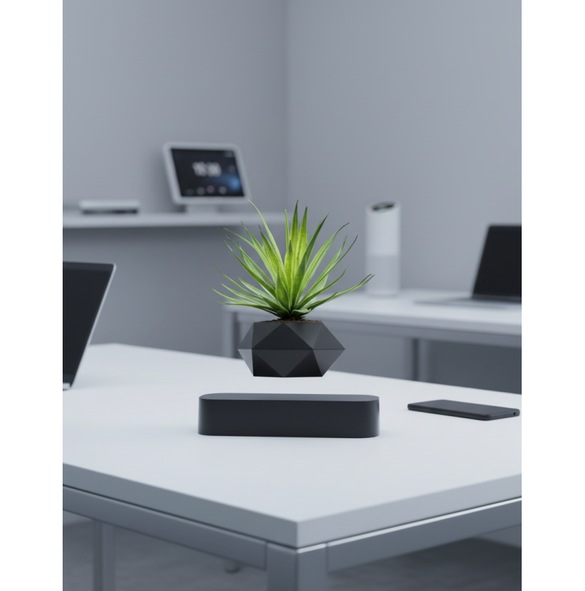 Pot de plante en lévitation magnétique design