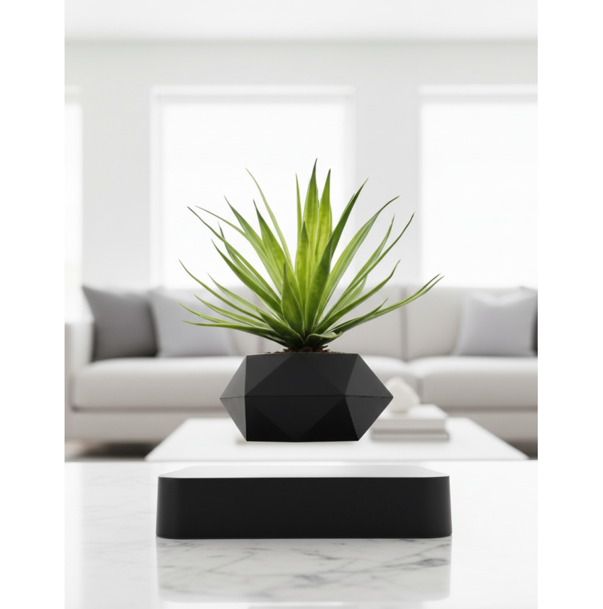 Pot de plante en lévitation magnétique design