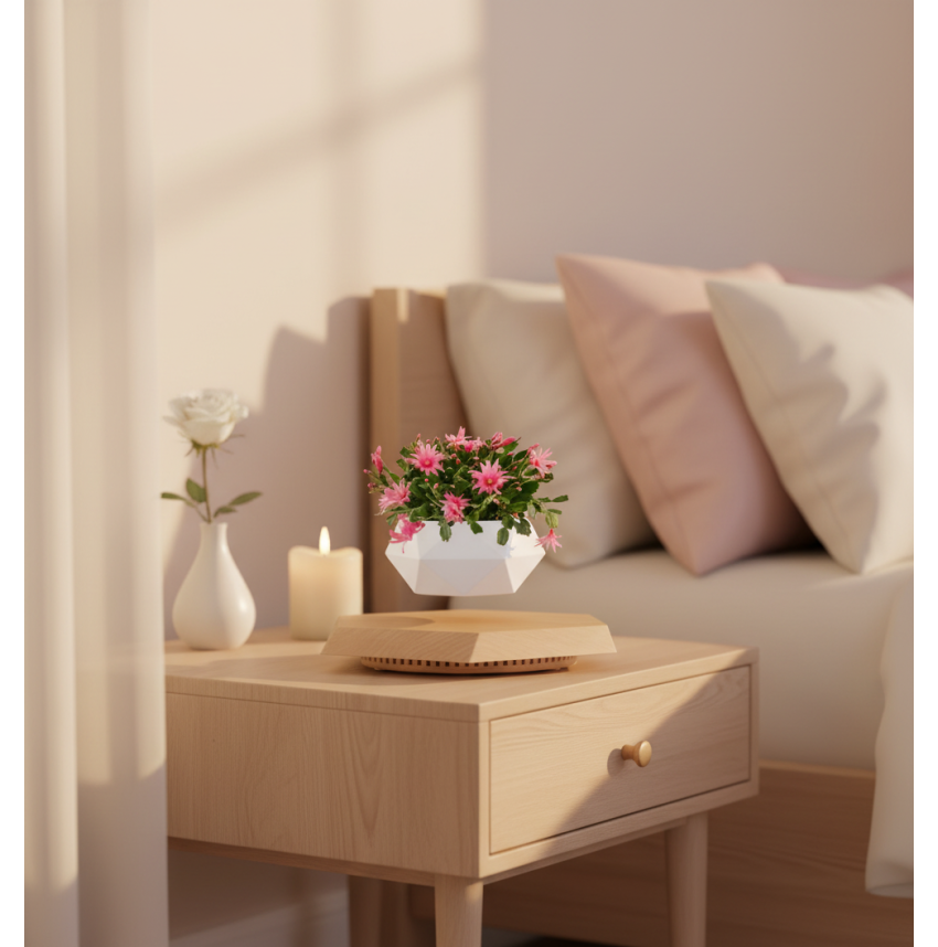 Pot lévitant plante intérieure Marguerite Rose