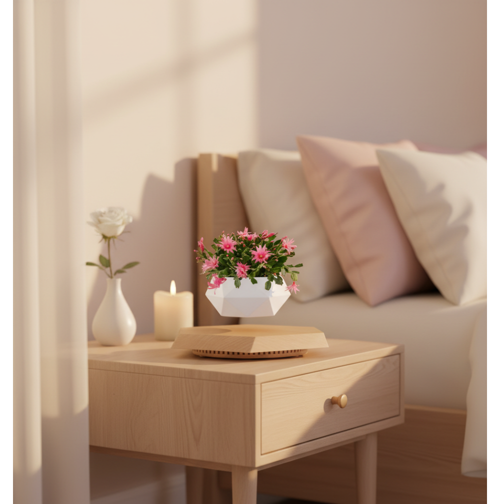 POT LÉVITANT MARGUERITE ROSE