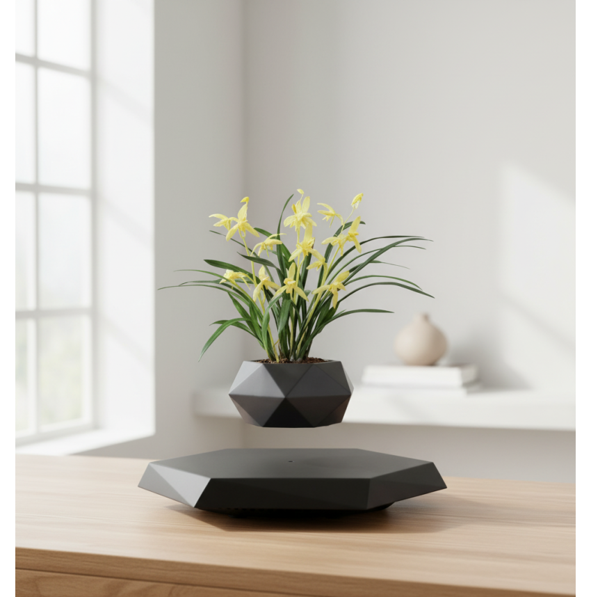 Pot lévitant plante intérieure Calla Jaune