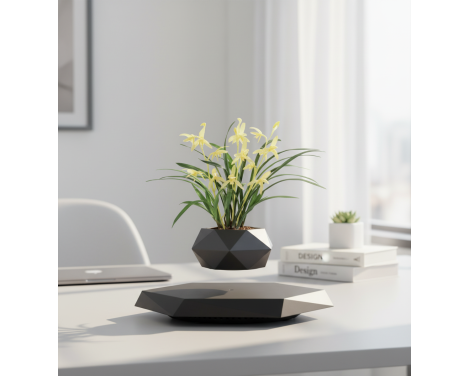 Pot lévitant plante intérieure Calla Jaune