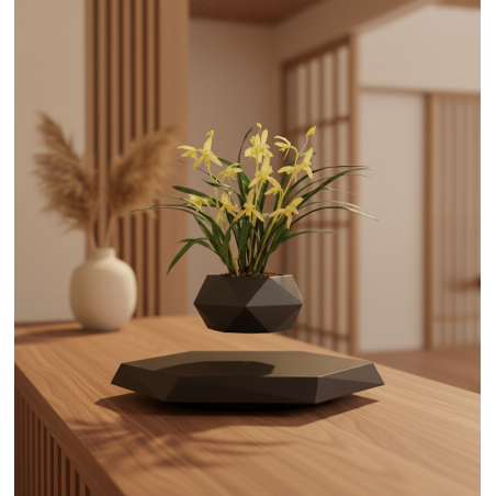 Pot lévitant plante intérieure Calla Jaune