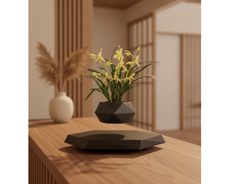 Pot lévitant plante intérieure Calla Jaune